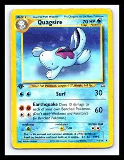 💥 Quagsire 1st Edition Pokemon 2000 Card Neo Genesis Non Holo Vintage # 45/111 - Image 1