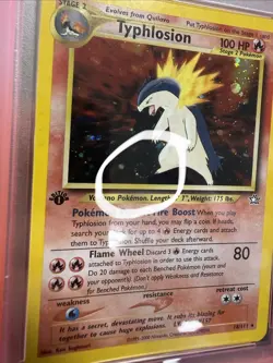Typhlosion 18/111 1st Edition PSA 8 -Neo Genesis - Rare Holo Pokemon Card Swirl - Image 2