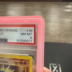 Typhlosion 18/111 1st Edition PSA 8 -Neo Genesis - Rare Holo Pokemon Card Swirl - Image 4