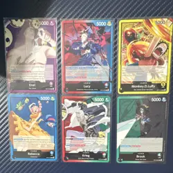 One Piece OP15 Base Leader Card Set of 6 English NM Condition - Image 1