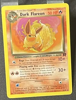 Dark Flareon Uncommon Team Rocket 35/82 Fire Unlimited Pokemon Card TCG WOTC - Image 1