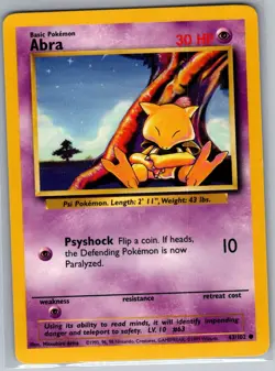 Abra 43/102 Non Holo Base Set - Pokemon Card - NM - Image 1