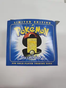 Pokemon 1999 Poliwhirl 23k Gold Plated Trading Card Pokeball Burger King Sealed - Image 2