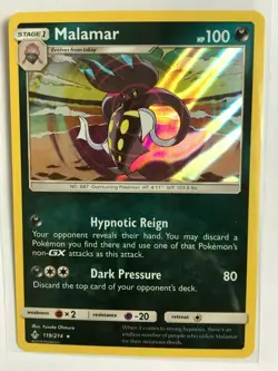 Malamar HOLO RARE 119/214 Pokemon SM Unbroken Bonds NM Card TCG Foil 2019 - Image 1