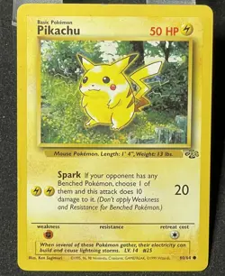 Pikachu 60/64 Red Cheeks Jungle Set WOTC 1999 Pokemon TCG Card NM Non Holo - Image 1
