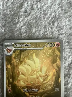 Pokemon Ninetails TCG Sv03: Obsidian Flames Holo Illustration Rare Card 199/197 - Image 2