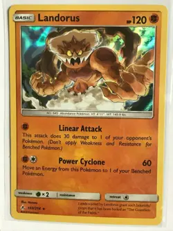 Landorus HOLO RARE 103/214 Pokemon SM Unbroken Bonds NM Card TCG Foil - Image 1
