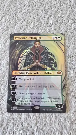 ~ Professor Dellian Fel Extended Borderless FOIL Secrets Of Strixhaven MTG NM - Image 1