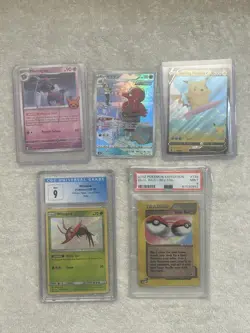 lot of 5 Pokemon Cards- 2002 DUAL BALL - WIMPOD - SURFING PIKACHU - MISMAGIUS - - Image 1