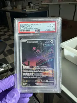 2023 Pokemon Paradox Rift Iron Jugulus Illustration Rare Card #216/182 PSA 10 - Image 1