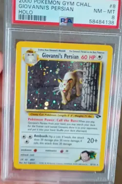 PSA 8 Giovanni's Persian Gym Challenge Holo Pokemon Card 8/132 - Image 2