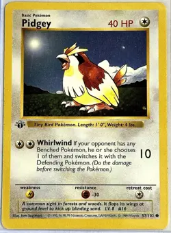 Pokemon TCG Pidgey #57 *1st Edition* Base Set, - Image 1