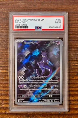 PSA 9 Mewtwo Art Rare AR 183/165 Pokemon Card 151 Japanese SV2a GEM MINT - Image 1