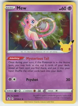 Mew 011/025 Holo Rare Celebrations Pokemon Near Mint - Image 1