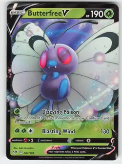 Butterfree V 001/189 Holo V Rare Darkness Ablaze Pokemon Near Mint - Image 1