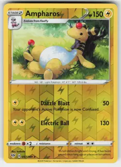 Ampharos 057/189 Rare Darkness Ablaze Pokemon Reverse Holo Near Mint - Image 1
