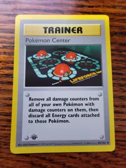 1st Edition Shadowless Pokemon Center! Base Set Trainer 85/102 NM - Image 1