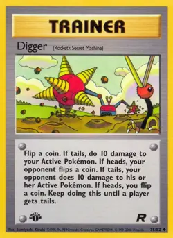 Digger (Rocket's Secret Machine) Team Rocket Uncommon LP Pokemon 1st Edition - Image 1