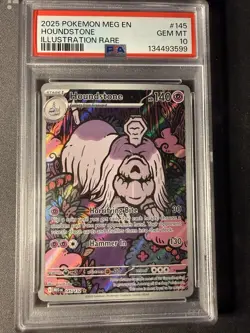 2025 POKEMON MEG EN-MEGA EVOLUTION ILLUSTRATION RARE #145 HOUNDSTONE PSA 10 - Image 1