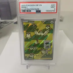 2023 POKEMON OBF EN-OBSIDIAN FLAMES ILLUSTRATION RARE #207 PIDGEY PSA 9 - Image 1