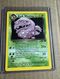 Pokemon TCG Holo Dark Weezing 14/82 Team Rocket HP - Image 1