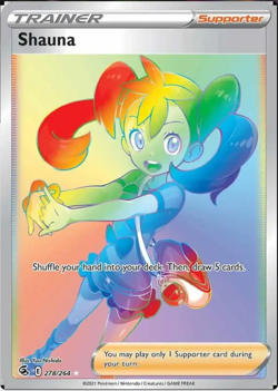 Shauna 278/264 Fusion Strike Full Art Secret Rainbow Rare Pokemon NM - Image 1