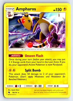 Ampharos (SM Lost Thunder) 78 R Deck Exclusives Pokemon NM/M - Image 1