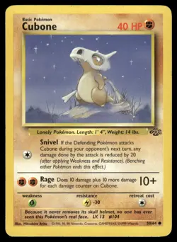 CUBONE 50/64 COMMON JUNGLE POKEMON LP - Image 2