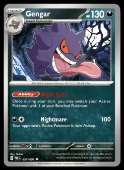 GENGAR 057/091 UNCOMMON PALDEAN FATES POKEMON NM - Image 2