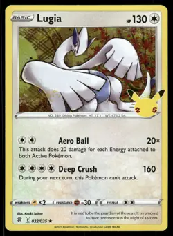 LUGIA 022/025 RARE CELEBRATIONS POKEMON HOLO NM - Image 2