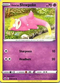 Galarian Slowpoke 054/198 Chilling Reign Pokemon TCG Common NM - Image 1