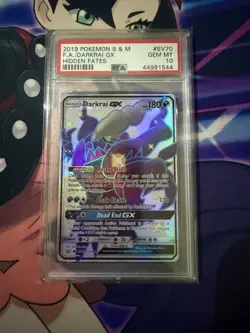 2019 Pokemon Hidden Fates SHINY DARKRAI GX SV70/SV94 PSA 10 GEM MINT - Image 1