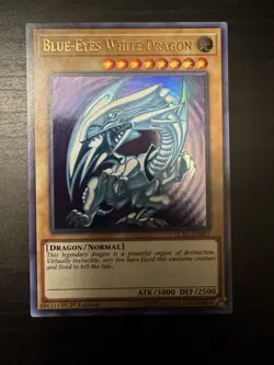 Yugioh! Blue-Eyes White Dragon (Version 2) LCKC-EN001 1st Ed. MINTY FRESH!! - Image 1
