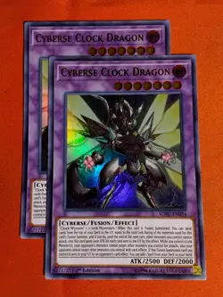 Yu-Gi-Oh! Cyberse Clock Dragon (x2) SOFU-EN034 Ultra Rare 1st Ed Unplayed Mint+ - Image 1
