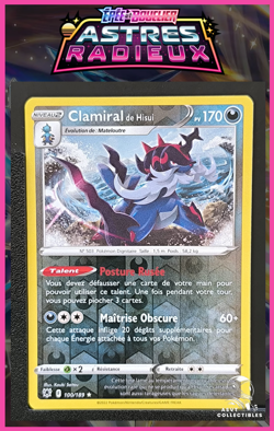 Carte Pokemon Clamiral de Hisui 100/189 Holo Reverse EB10 Astres Radieux FR - Image 1