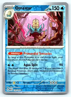 Pokemon Omastar SV: Scarlet & Violet 151 (MEW) Rare Reverse Holofoil 139/165 NM - Image 1
