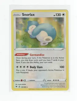 Snorlax 131/185 Holo Rare Vivid Voltage Pokemon Near Mint - Image 1