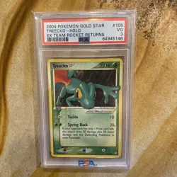 2004 POKEMON EX TEAM ROCKET RETURNS GOLD STAR #109 TREECKO-HOLO PSA 3 - Image 1