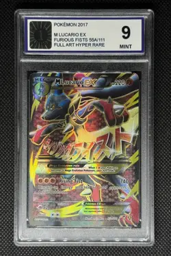 M MEGA LUCARIO EX 55A/111 ALT ART BLACK STAR PROMO CGC 10 POKEMON 2017 CROSS PSA - Image 2