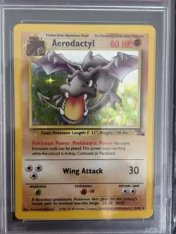 Pokemon Aerodactyl Fossil Holo Unlimited Edition PSA 7 Card 1/62 - Image 2