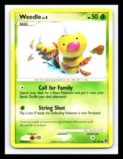 💥 WEEDLE Pokemon TCG Card 2008 Great Encounters - # 93/106 Non Holo - Image 1