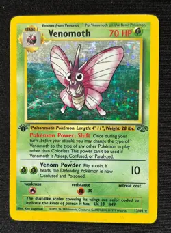 Venomoth 13/64 Jungle Holo Pokemon Card 70HP Shift Power Vintage TCG 1999 - Image 1