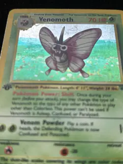 Venomoth 13/64 Jungle Holo Pokemon Card 70HP Shift Power Vintage TCG 1999 - Image 3