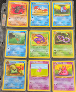 WOTC 1999 Pokemon TCG Fossil 9 Card Lot Geodude Slowbro Tentacool Horsea NM - Image 1