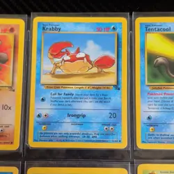 WOTC 1999 Pokemon TCG Fossil 9 Card Lot Geodude Slowbro Tentacool Horsea NM - Image 3