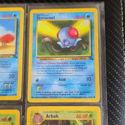 WOTC 1999 Pokemon TCG Fossil 9 Card Lot Geodude Slowbro Tentacool Horsea NM - Image 4