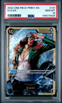 2024 ONE PIECE PRB01-PREMIUM BOOSTER ONE PIECE CARD THE BEST #121 KUZAN PSA 10 - Image 1