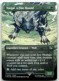Torgal, A Fine Hound (Borderless) #345 (Foil) (NM) Final Fantasy FIN Magic MTG - Image 1