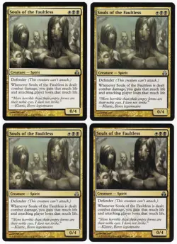 Souls of the Faultless x4 4x 2006 Guildpact PLAYSET Unc Creature MTG NM AZ1 - Image 1