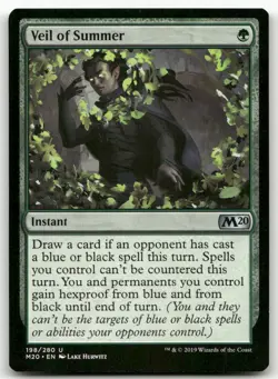 Veil of Summer #198 (NM) Core Set 2020 M20 Magic MTG - Image 1